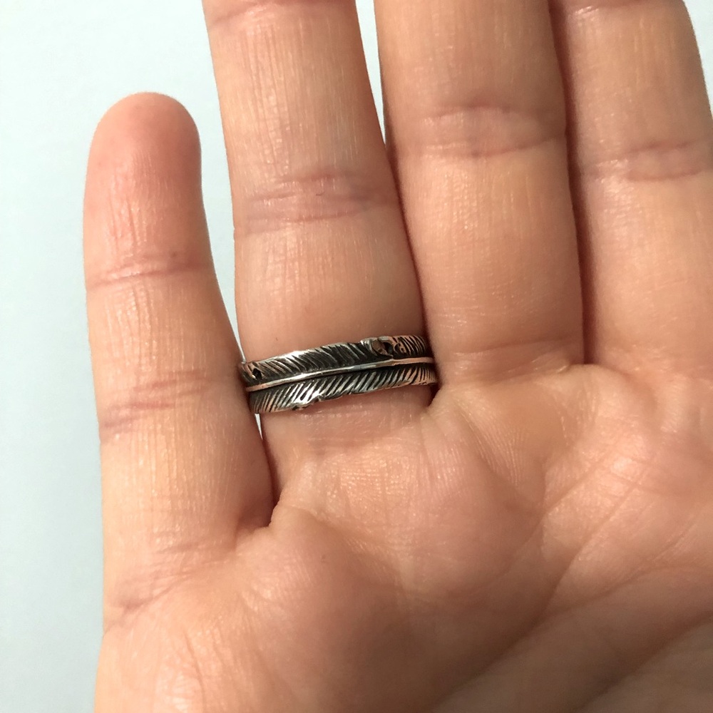 Adjustable Sterling Feather Ring - image 2